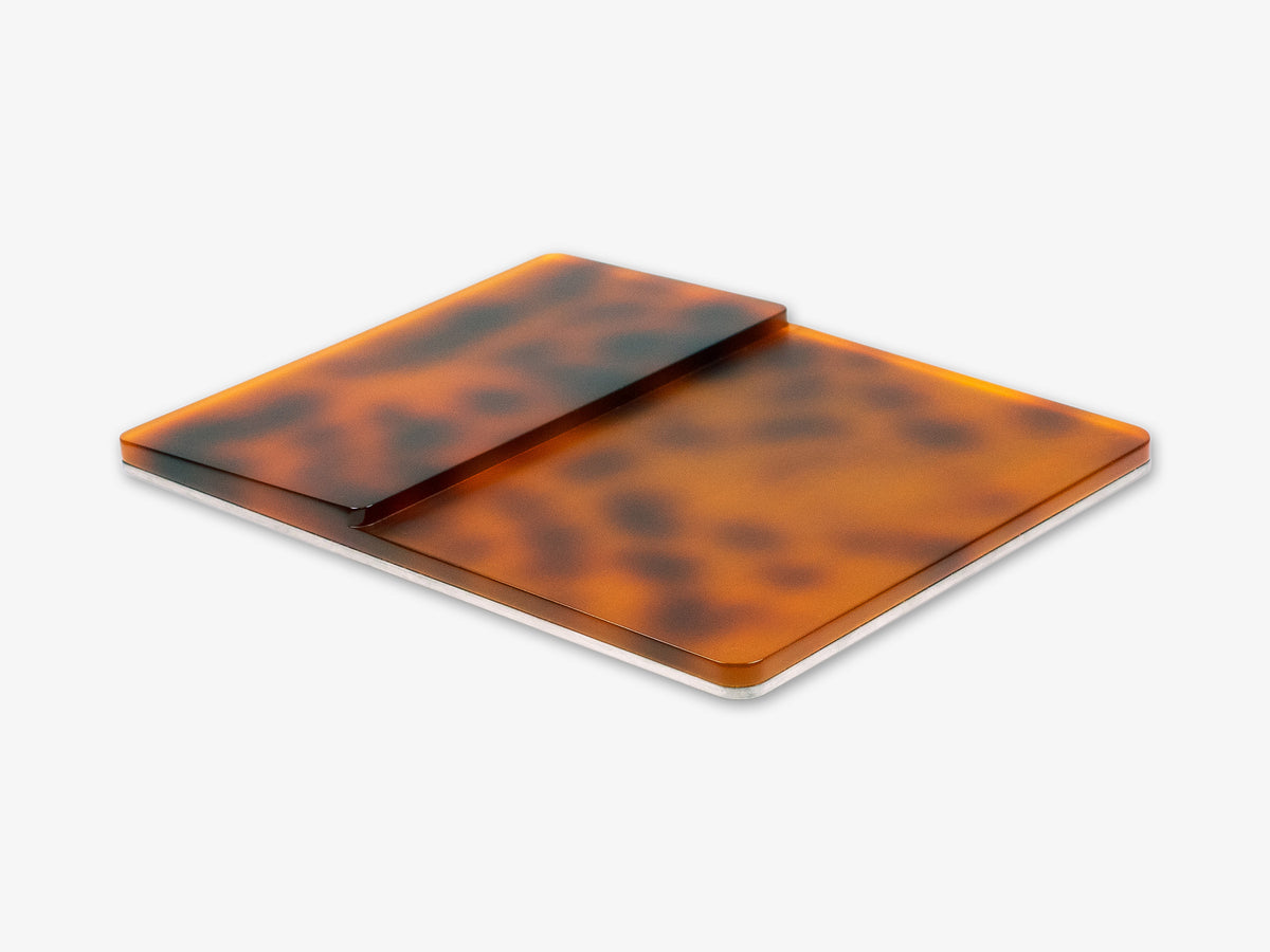 Tortoiseshell Trackpad Tray, tray only, back-left view