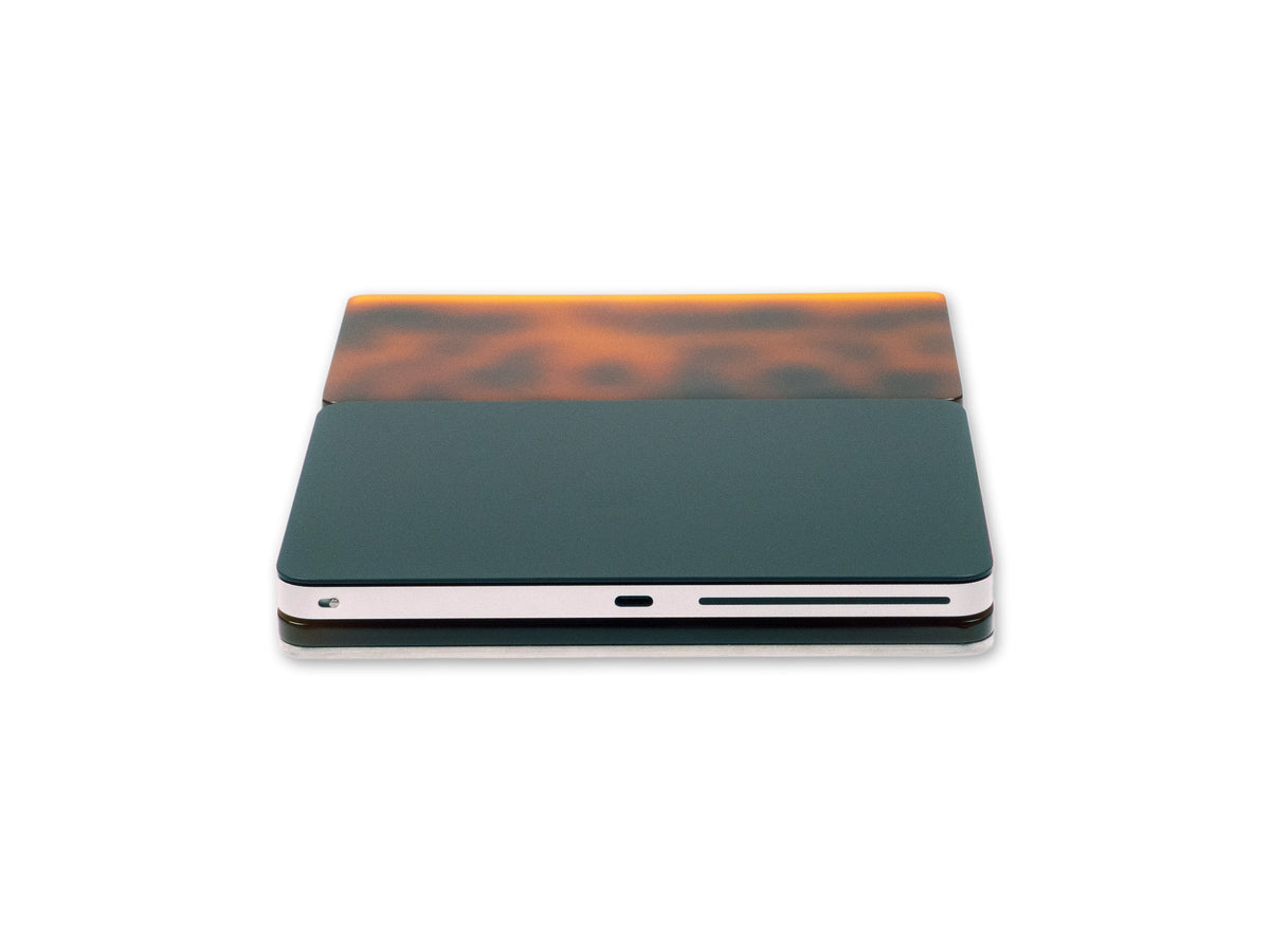 Tortoiseshell Trackpad Tray, in use, back view