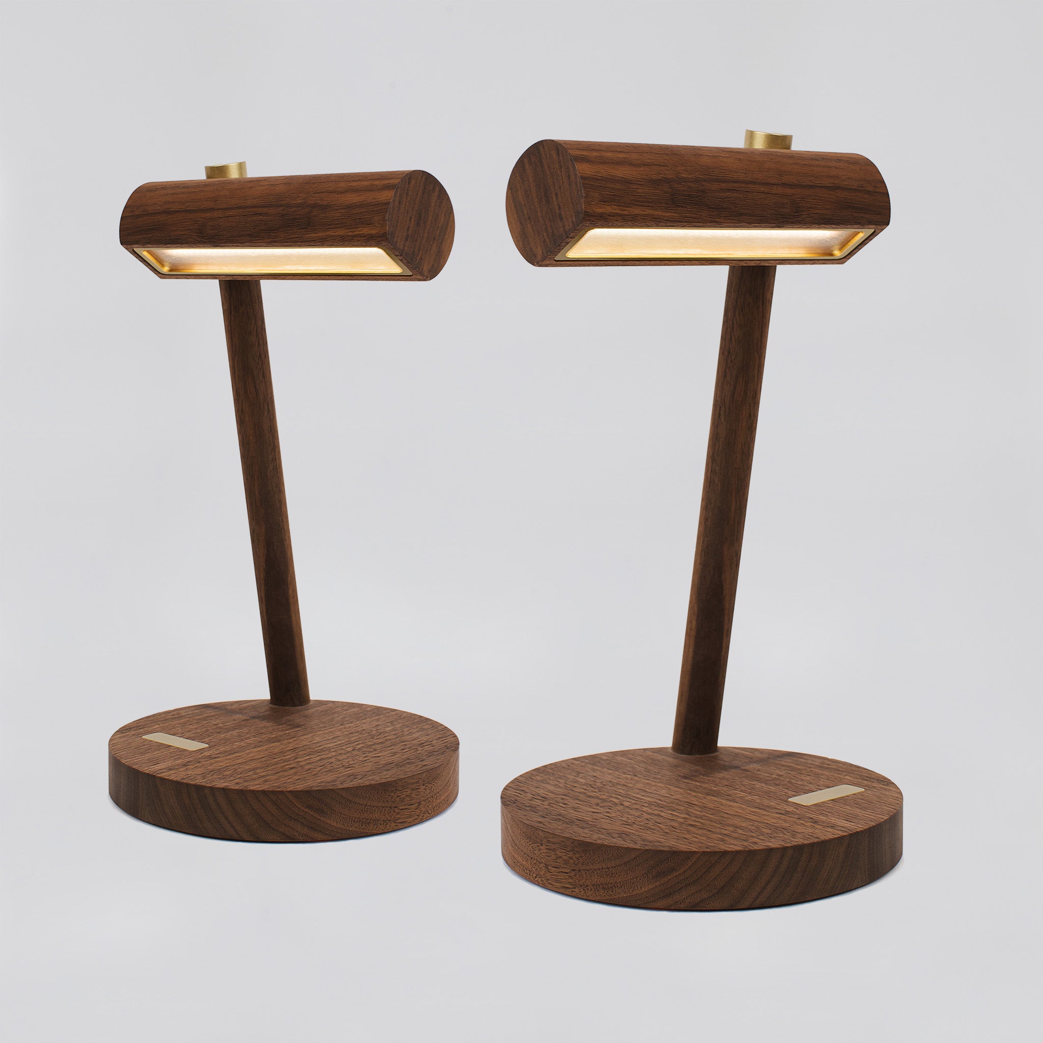 Matching pair of walnut table lamps -walnut