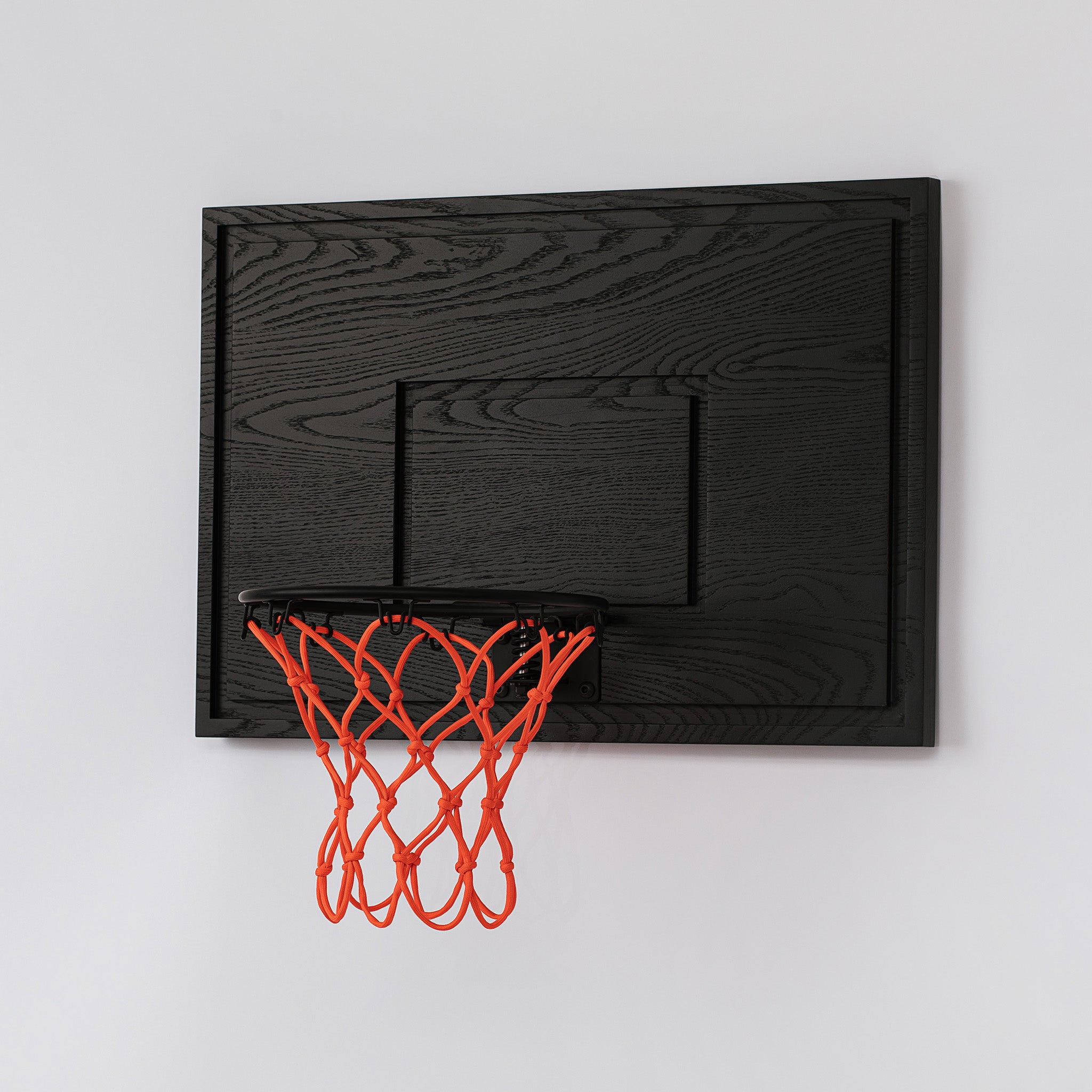 Black ash hardwood wall mounted mini basketball hoop with breakaway rim -black ash