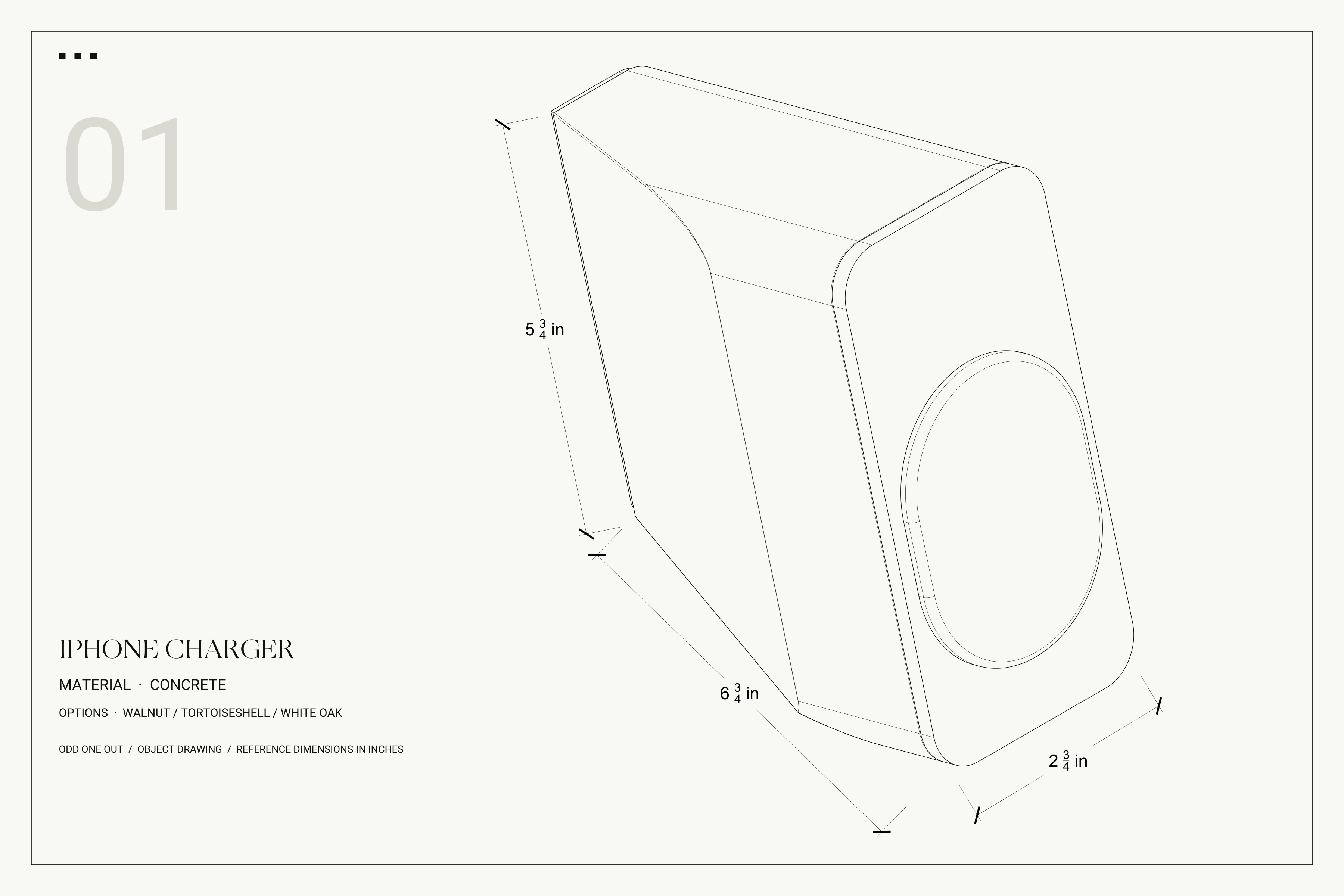 iPhone Charger technical drawing with dimensions